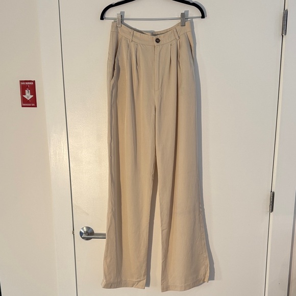 Reformation Beige Wide Leg Trousers - Picture 4 of 5